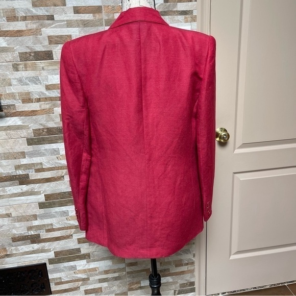Vintage Y2K Giorgio Sant'Angelo Collectable Gold Red Linen blazer Red Size 6 - Picture 6 of 14
